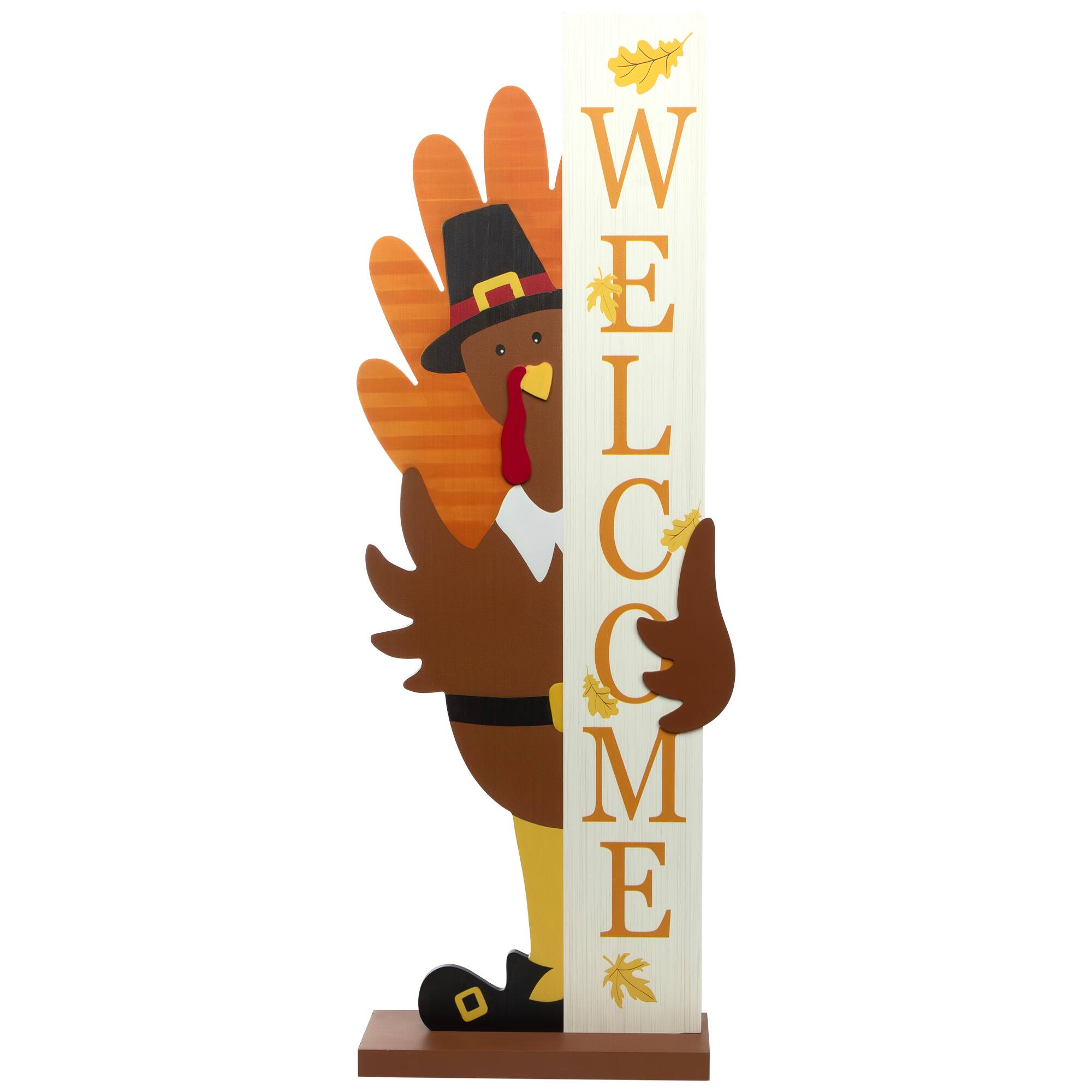 Turkey Welcome Fall Harvest Outdoor Porch Sign - 35.5"